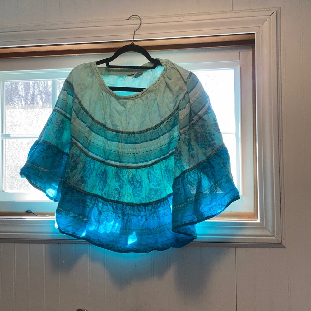 Girls XL blue cotton two-layered circle skirt